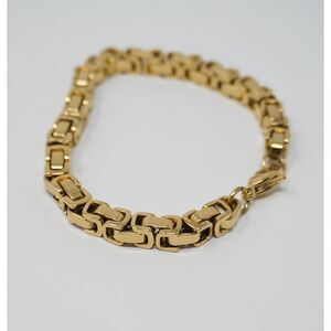 Vintage Women's Gold Tone Byzantine Link Bracelet